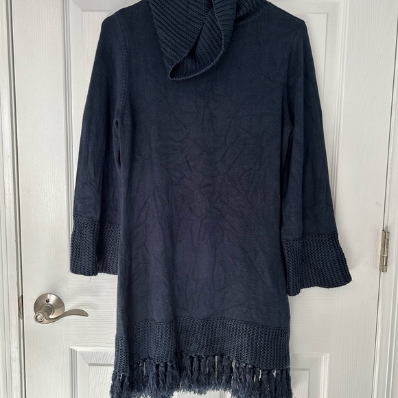 Soft Surroundings Navy Cowlneck Tunic Sweater Size XS - Picture 7 of 7